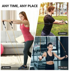 Multi-Function Resistance Band Set – 10/12/16 Pieces with Handles, Foot Rings, Door Anchors & Storage Bag for Full Body Home Workout