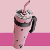 Pink Limited Edition – 40oz Stainless Steel Insulated Tumbler with Handle & Straw