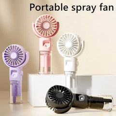 Portable Handheld Mist Spray Fan – 4-Speed Rechargeable Cooling & Hydrating Summer Mini Fan (USB Charging)