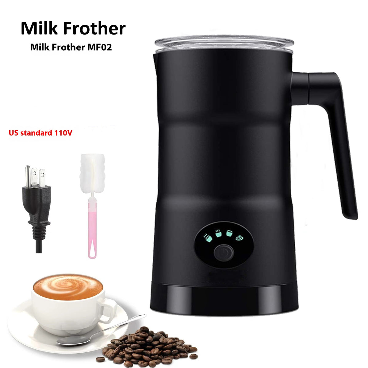 Automatic Electric Milk Frother – 4-in-1 Premium Household Milk & Latte Maker