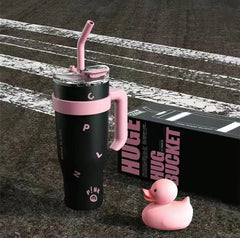 Pink Limited Edition – 40oz Stainless Steel Insulated Tumbler with Handle & Straw