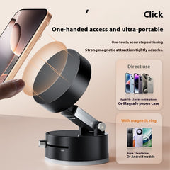 Foldable Magnetic Vacuum Car Phone Holder – 360° Suction Cup Mount for Dashboard, Mirrors & Hands-Free Navigation