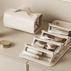 Folding Cosmetic Travel Bag – Waterproof, Large Capacity, Stylish Makeup & Toiletry Organizer for Women