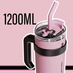 Pink Limited Edition – 40oz Stainless Steel Insulated Tumbler with Handle & Straw